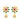 14K Gold Earrings With A Floral Design And Studded Stones