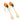 14K Gold Earrings With Orange Leaf & Stone With Gold Drops