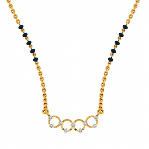 14KT (585) Yellow Gold Mangalsutra (artificial Beaded) For Women