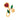 14KT Gold Blossom Heart Pendant – Floral Design with Red & Green Stones