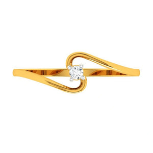 14KT (585) Yellow Gold And American Diamond Ring For Women