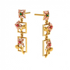 3 Tiered 14K Climber Gold Floral Earrings