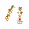 3 Tiered 14K Climber Gold Floral Earrings