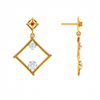 Dazzling Diamond Embedded Triangle 14K Gold Earrings