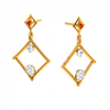 Dazzling Diamond Embedded Triangle 14K Gold Earrings