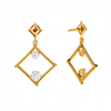 Dazzling Diamond Embedded Triangle 14K Gold Earrings