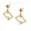 Dazzling Diamond Embedded Triangle 14K Gold Earrings