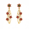 Oval-Shaped Floral Crafted 14K Gold Dangler Earrings