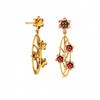 Oval-Shaped Floral Crafted 14K Gold Dangler Earrings