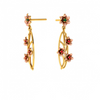 Oval-Shaped Floral Crafted 14K Gold Dangler Earrings