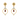 Diamond Embedded Drop Dangler with Precious Red Stone in 14K Gold Earrings