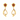 Traditional Curvy Dangler with Floral Motifs 14K Gold Earrings