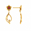 Traditional Curvy Dangler with Floral Motifs 14K Gold Earrings