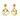 Elegant Green Stone Studded Teardrop Shaped 14K Gold Earrings