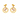 Gold Earrings with A Cute Bird and Floral Design