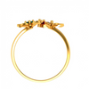 Amazea Stone Studded Double Floral 14KT Gold Ring