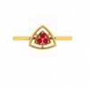 Triangle Frame Stone Studded Impeccably Designed Modern 14KT Gold Ring