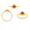 Triangle Frame Stone Studded Impeccably Designed Modern 14KT Gold Ring