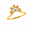 Stone Studded Modern Designed 14KT Womenâ€™s Gold Ring