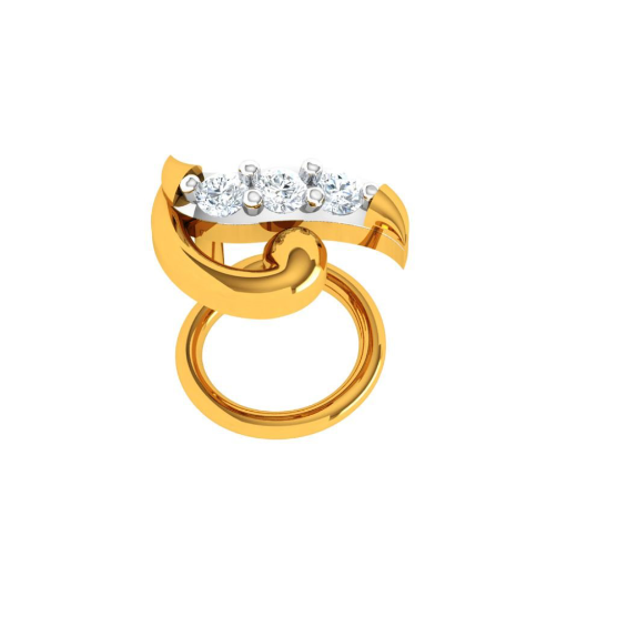 Stone Studded & Intricately Designed Gold Nose Pin Design