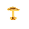 14KT Sleek Design Leaf Shaped Gold Nose Pin