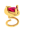 14KT Aesthetic Design Red Stone Studded Gold Nose Stud