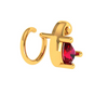 14KT Aesthetic Design Red Stone Studded Gold Nose Stud