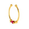 14K Classic Pink Stone Clip-On Nose Ring