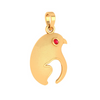 Birdie Red Stone 14K Gold Pendant