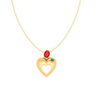 Red and Green Stone Embedded Gold Locket