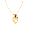 Red and Green Stone Embedded Gold Locket