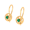 14KT Green Stone Studded Gold Earring With Impeccable Finish