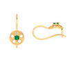 14KT Green Stone Studded Gold Earring With Impeccable Finish