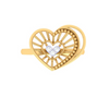 Heart Shaped Unique Gold Rings For Women 