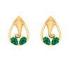 14K Lord Ganesha Gold Earrings With Teardrop Gem From Amazea Collection 