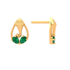 14K Lord Ganesha Gold Earrings With Teardrop Gem From Amazea Collection 