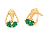 14K Lord Ganesha Gold Earrings With Teardrop Gem From Amazea Collection 