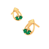 14K Lord Ganesha Gold Earrings With Teardrop Gem From Amazea Collection 