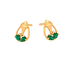 14K Lord Ganesha Gold Earrings With Teardrop Gem From Amazea Collection 