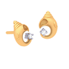 14K Lord Ganesh Gold Earrings With White Gem From Amazea Collection