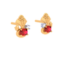 14K Gold Earring With Embellished Red Gem From Amazea Collection