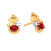 14K Gold Earring With Embellished Red Gem From Amazea Collection