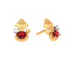 14K Gold Earring With Embellished Red Gem From Amazea Collection