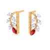 14KT Handpicked Stone Studded Gold Earring Design