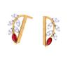 14KT Handpicked Stone Studded Gold Earring Design