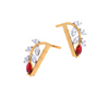 14KT Handpicked Stone Studded Gold Earring Design