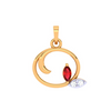 Stone Studded Modern Designer Gold Pendant