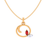 Stone Studded Modern Designer Gold Pendant