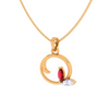 Stone Studded Modern Designer Gold Pendant