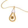 Ripped Motif Gold Floral Pendant